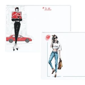 x16 Pretty Fashion Girl Stationery Cards Fashion Girl Stationery Note Cards